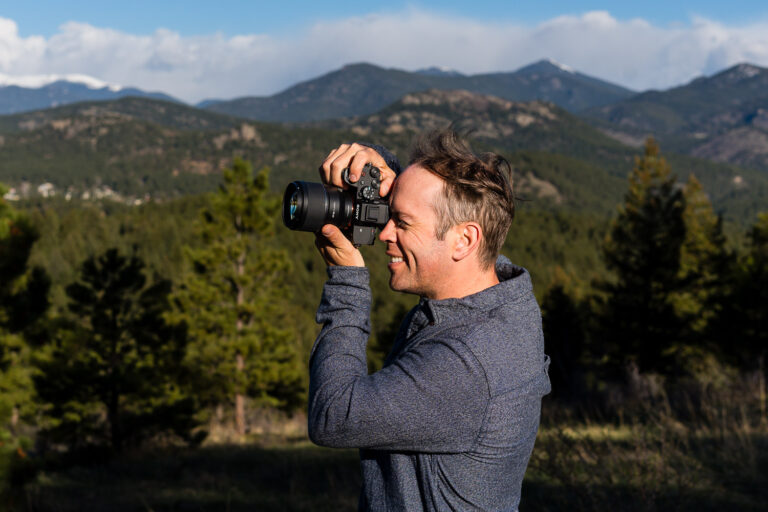 taking a photo with an 85mm lens