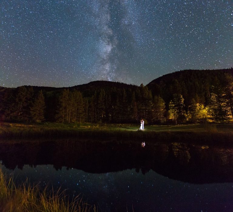 Camp Hale Colorful Fall Wedding Milky Way Star Photo