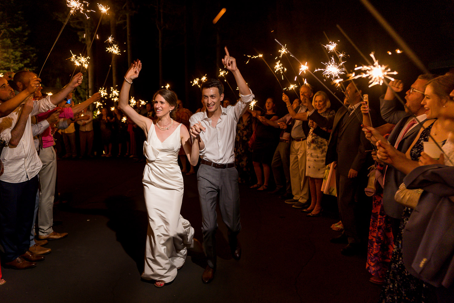 Tahoe Destination Wedding Sparkler Exit