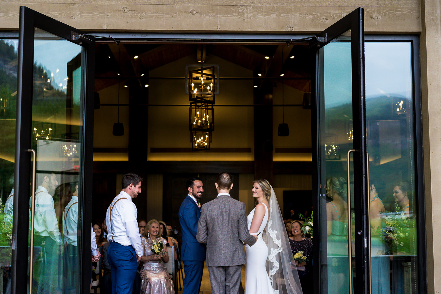 Golf Club Vail Wedding Ceremony Indoor | Vail wedding photographers